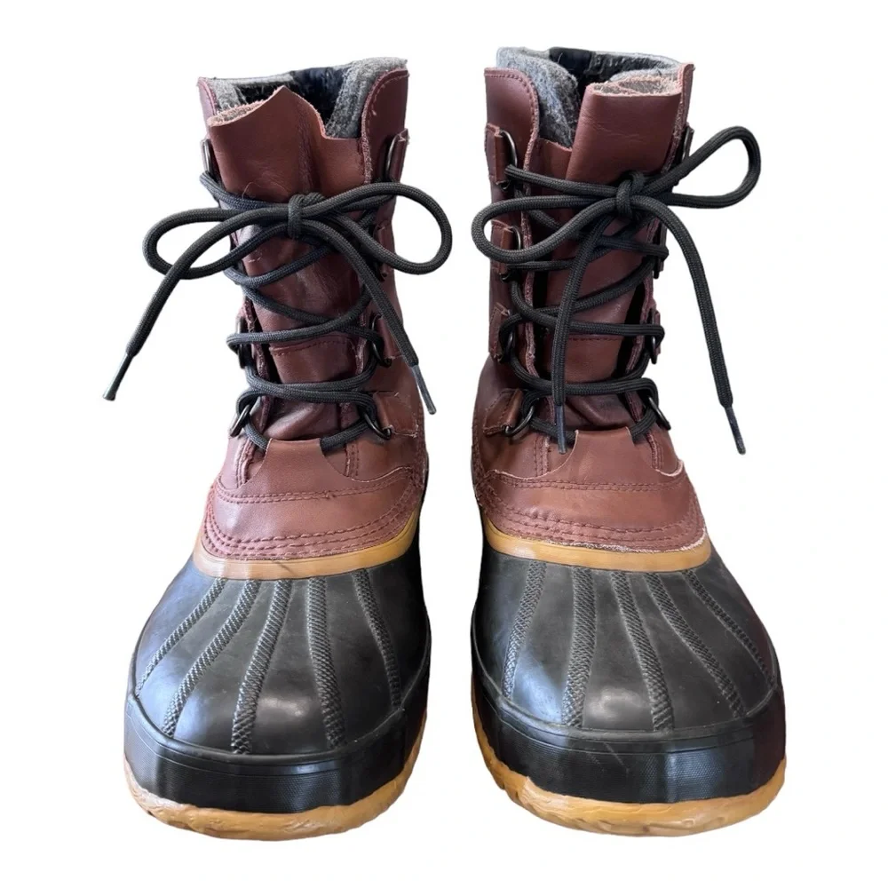 Sorel 1964 Pac Cayenne Leather Lace Waterproof Rubber Duck Boots Men’s Size 10